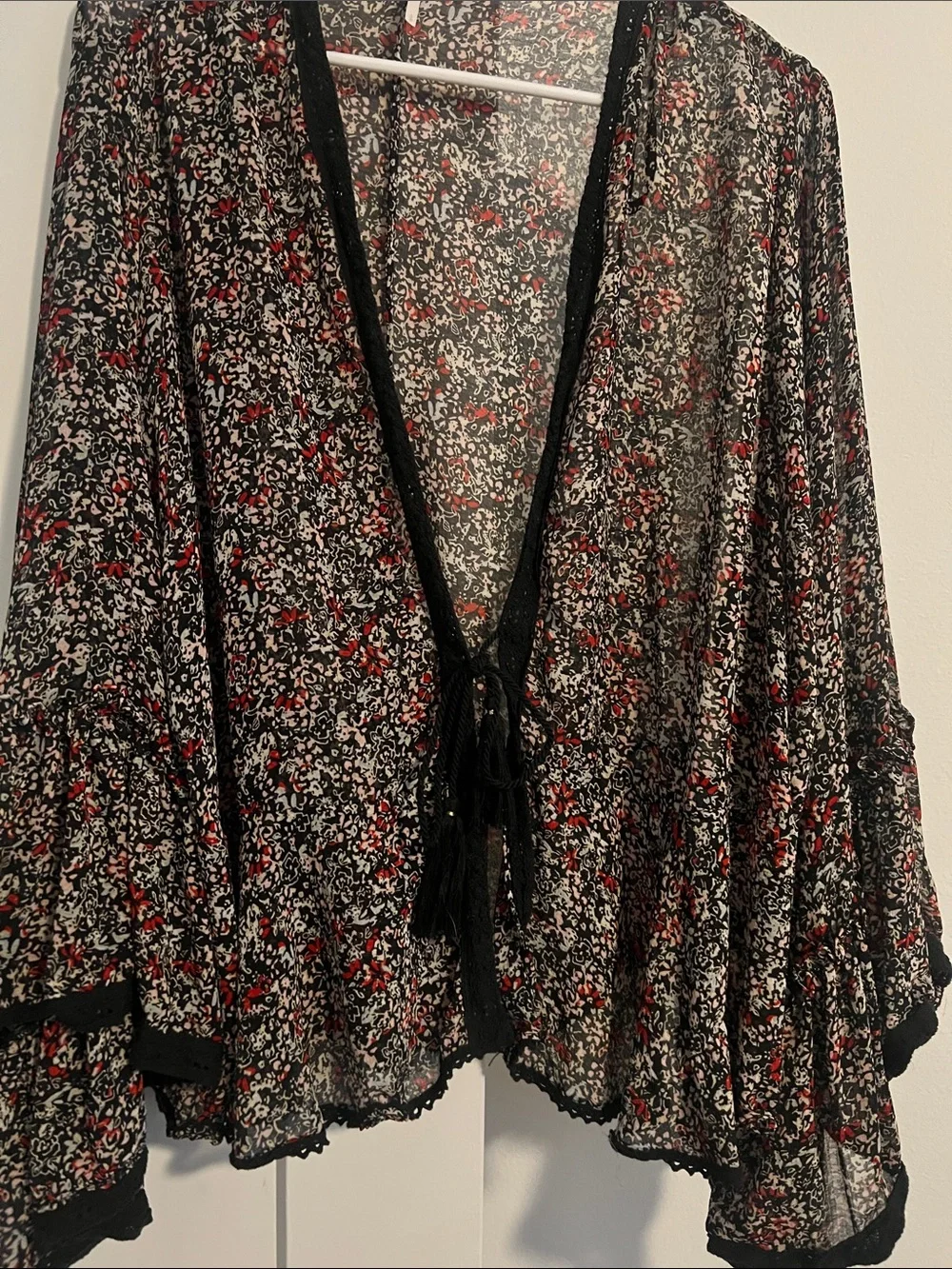 Free People Sheer Floral Kimono Cardigan sz Small